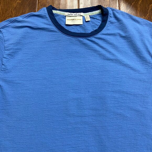 Scotch & Soda Amsterdam Classic Fit Baby Blue Casual Tee Men's Size Large - Picture 2 of 8